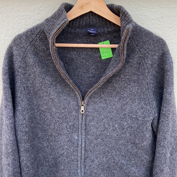 Gap lambs wool zip-up dark grey sweater- Men’s M - Picture 11 of 13